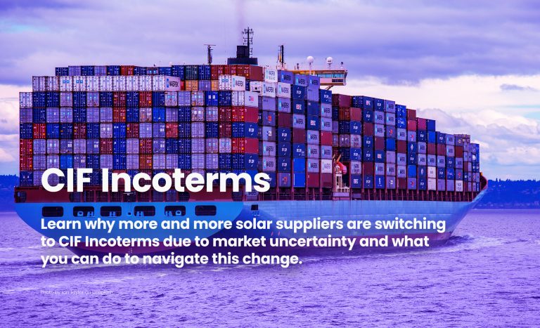 CIF Incoterms and solar module imports