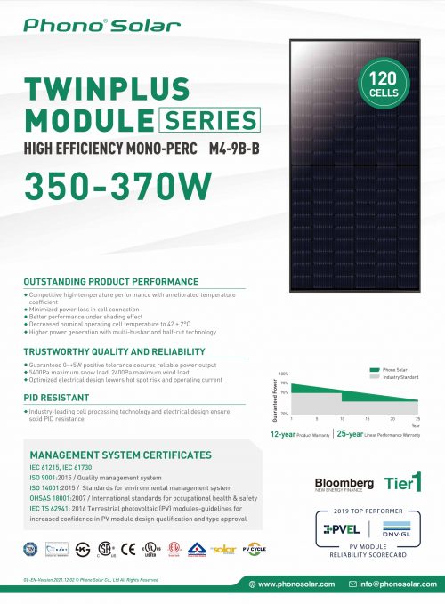 Phono Solar PS370M4H-20/UHB Datasheet Pg.1