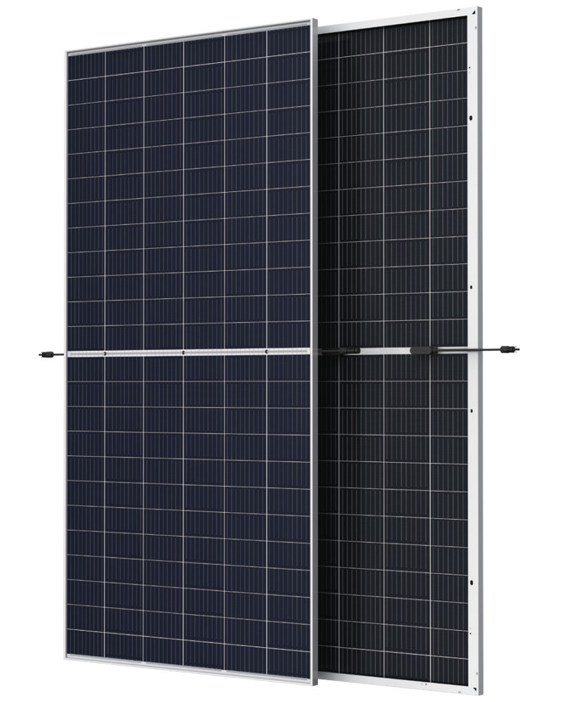 Trina Tsm Deg Mc Ii W Mono Split Bifacial Silver Frame Clear Backsheet White Grid