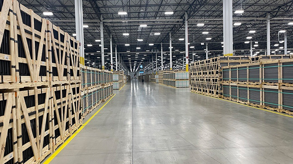 Warehouse with solar equipment