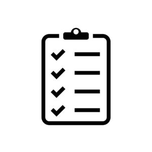 Checklist on a clipboard